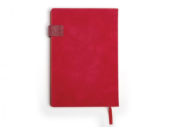 Бизнес блокнот А5 Freya с клапаном и карманом для визиток, твердая обложка, 128 листов, красный и бор 