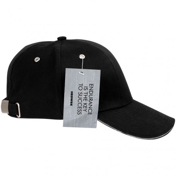 Бейсболка Hard Work Black со светоотражающим элементом 