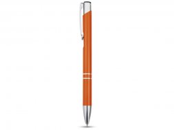 Алюминиевая шариковая кнопочная ручка Moneta, синие чернила, оранжевый