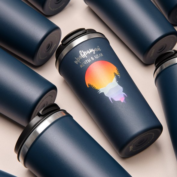 Термокружка вакуумная Palermo, синяя 