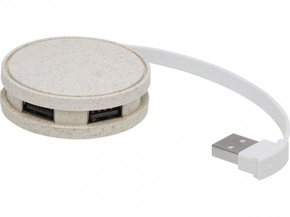 USB-концентратор Kenzu из пшеничной соломы, натуральный 
