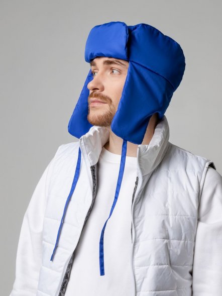 Шапка-ушанка Shelter, ярко-синяя 