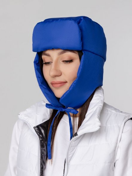 Шапка-ушанка Shelter, ярко-синяя 