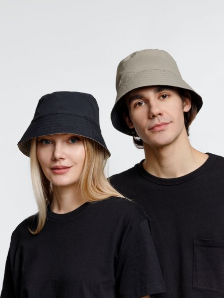 Панама Nylon двусторонняя, черная с хаки 