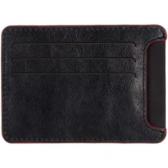 Чехол для карточек Arrival, черный с красным 