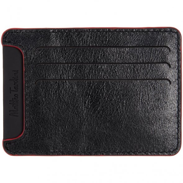 Чехол для карточек Arrival, черный с красным 