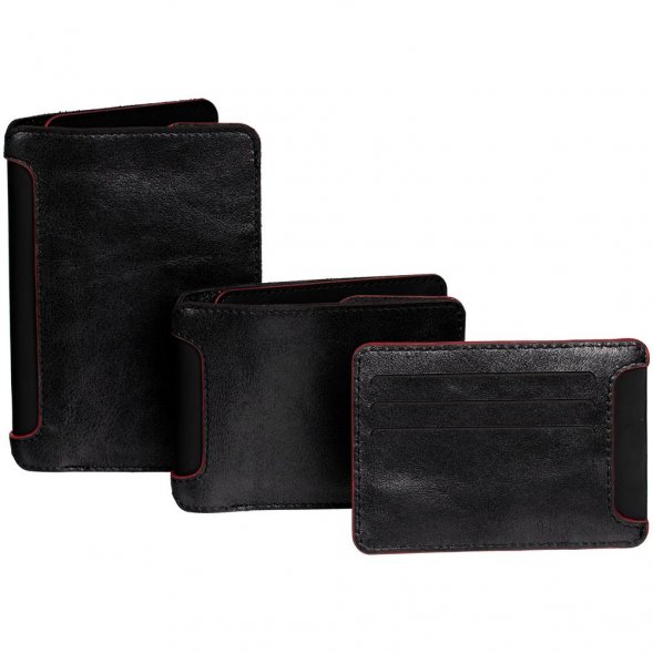 Чехол для карточек Arrival, черный с красным 