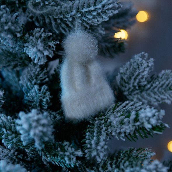 Подвеска на елку «Вьюжка», шапочка, белая 