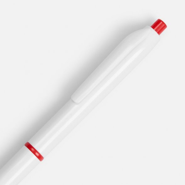 Ручка шариковая Bright Pop, белая с красным 