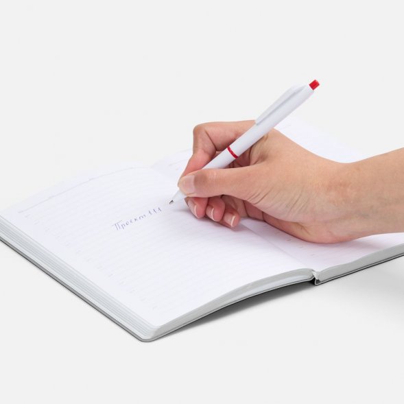 Ручка шариковая Bright Pop, белая с красным 