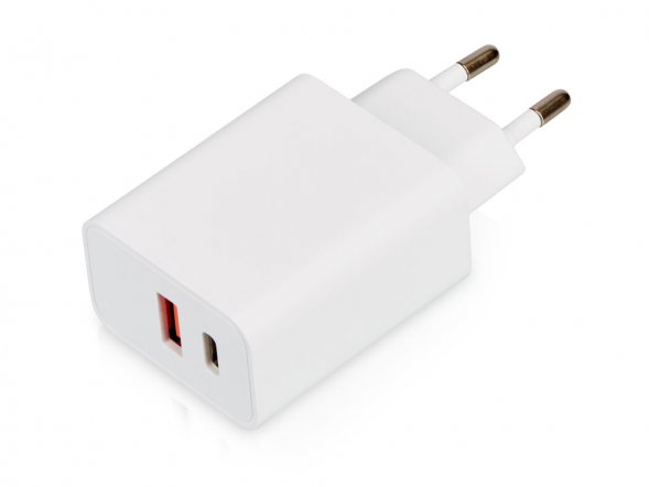 Сетевое зарядное устройство c выходами USB-A и USB-C Recharger Pro, быстрая зарядка QC/PD, 30 Вт, белый 