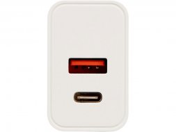 Сетевое зарядное устройство c выходами USB-A и USB-C Recharger Pro, быстрая зарядка QC/PD, 30 Вт, белый