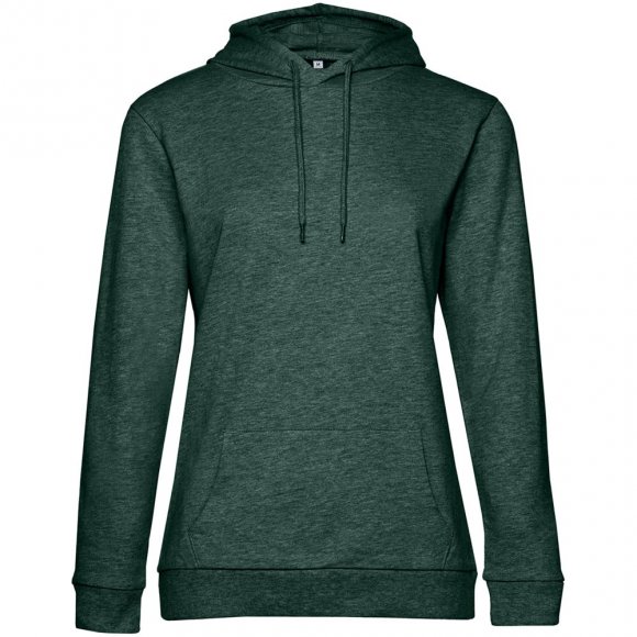 Толстовка с капюшоном женская Hoodie, темно-зеленый меланж 
