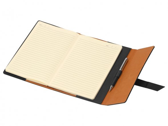 Бизнес-блокнот А5 с клапаном Fabrizio, 80 листов, черный (P) 