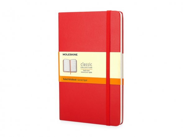 Записная книжка Moleskine Classic (в линейку) в твердой обложке, Pocket (9x14см), красный 