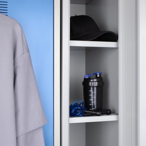 Спортивный шейкер с контейнером Tonus, черно-синий 