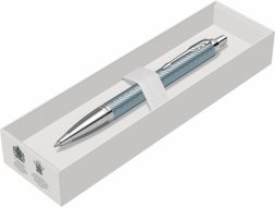 Шариковая ручка Parker IM Premium K318 Blue Grey CT, стержень: M, цвет чернил: blue, в подарочной упаковке.