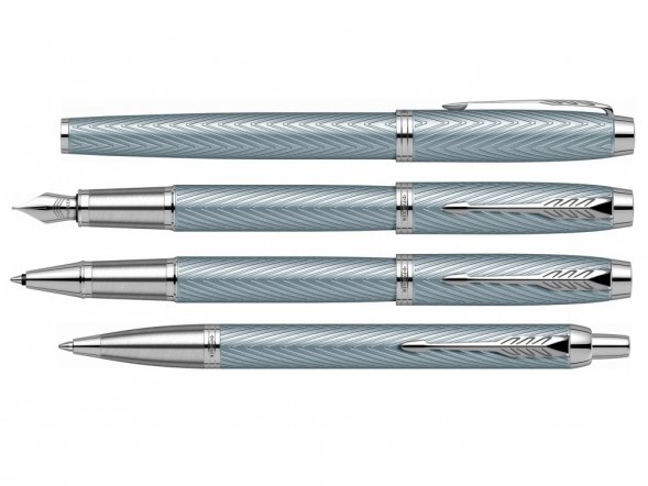 Шариковая ручка Parker IM Premium K318  Blue Grey CT, стержень: M, цвет чернил: blue, в подарочной упаковке. 