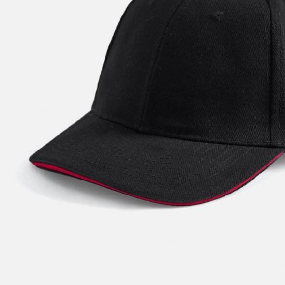 Бейсболка Buffalo, черная с красным 