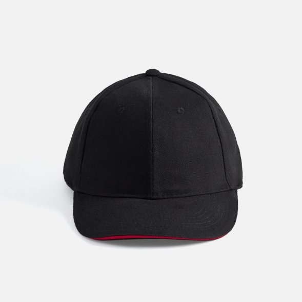 Бейсболка Buffalo, черная с красным 