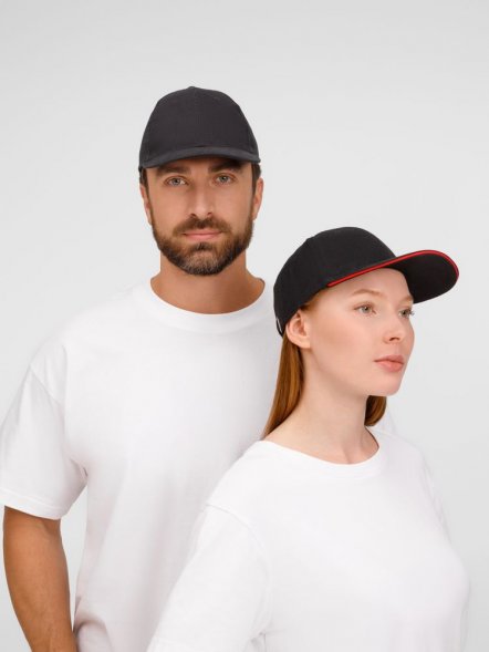 Бейсболка Buffalo, черная с красным 