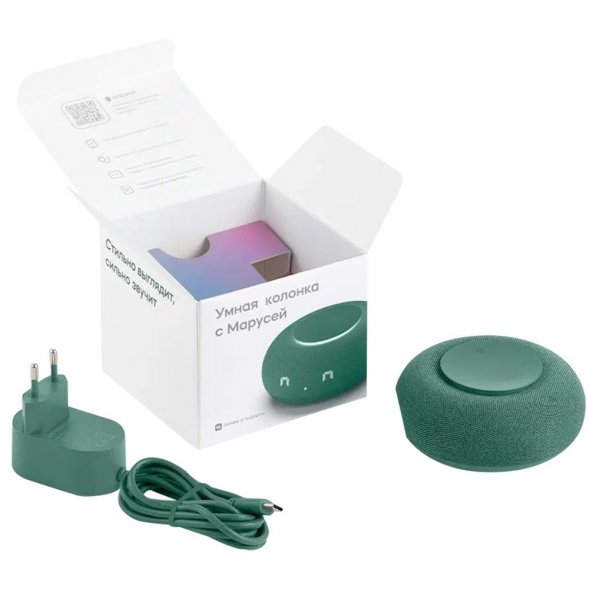 Умная колонка «Капсула Мини» с помощником «Маруся», хвойный зеленый 