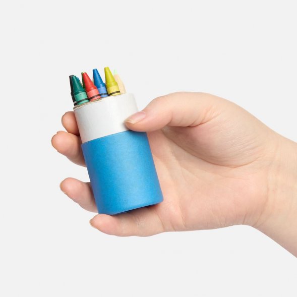 Набор цветных карандашей с мелками Kiddo Tube, голубой с оранжевым 