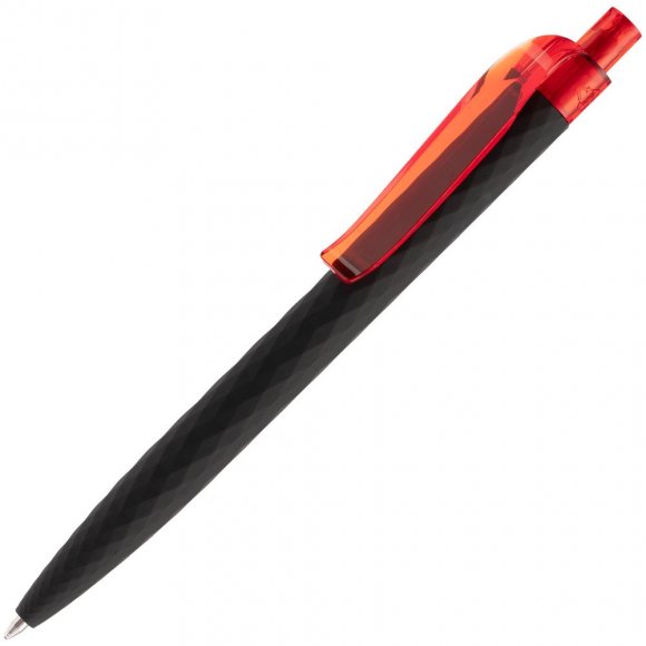 Ручка шариковая Prodir QS01 PRT-P Soft Touch, черная с красным 