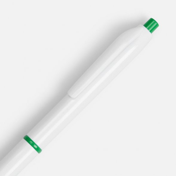 Ручка шариковая Bright Pop, белая с зеленым 