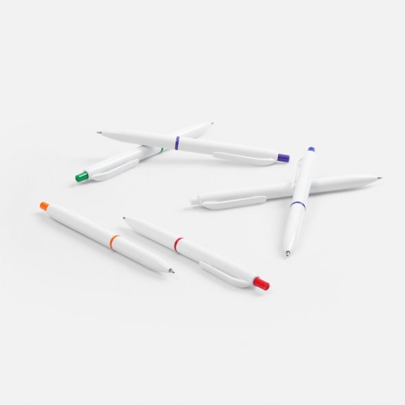 Ручка шариковая Bright Pop, белая с зеленым 