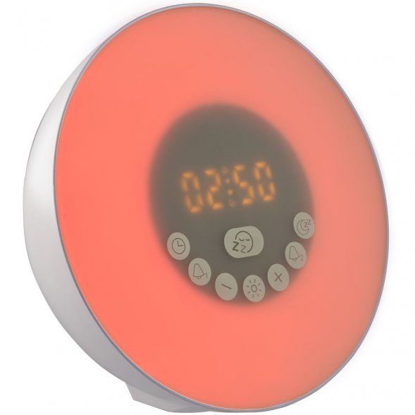 Лампа-колонка со световым будильником dreamTime, ver.2, белая 