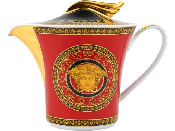 Чайник Versace Medusa, красный/золотистый 
