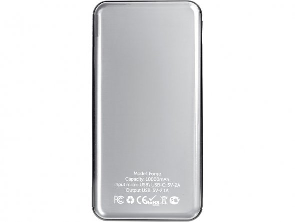 Внешний аккумулятор Forge v.2, металл, 10000mah, белый 