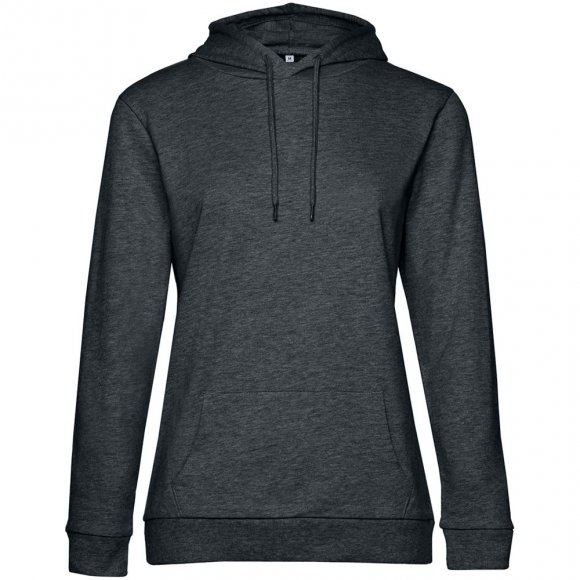 Толстовка с капюшоном женская Hoodie, серый меланж (антрацит) 
