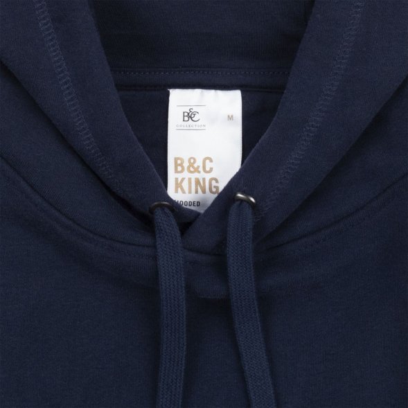 Толстовка с капюшоном унисекс King, темно-синяя 