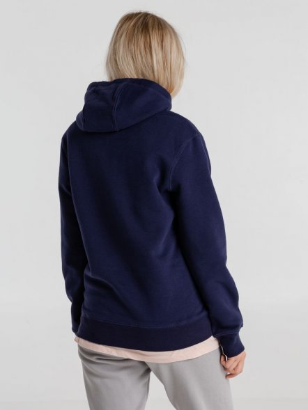 Толстовка с капюшоном унисекс King, темно-синяя 