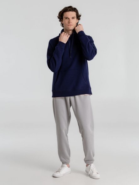 Толстовка с капюшоном унисекс King, темно-синяя 