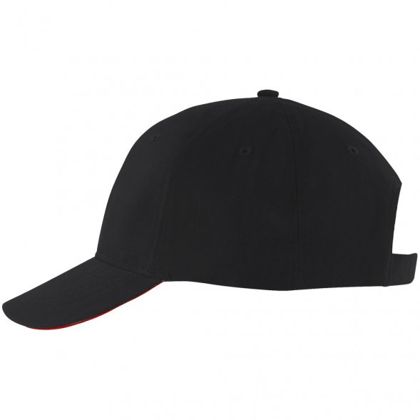 Бейсболка Solar, черная с красным 
