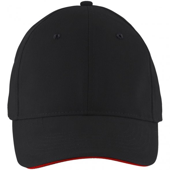 Бейсболка Solar, черная с красным 