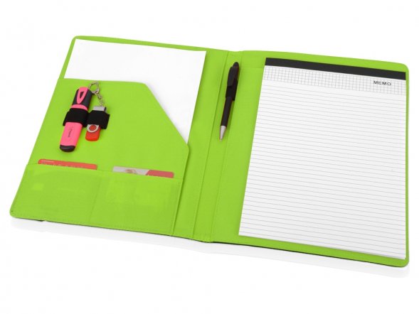 Папка для документов Делос, черный/зеленое яблоко (P) 