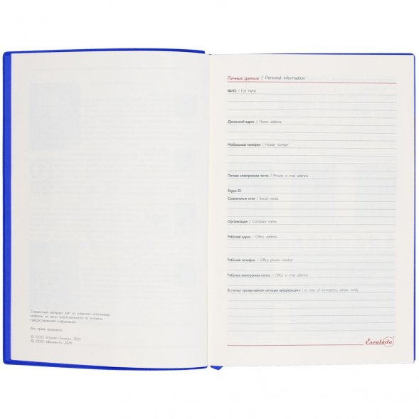 Ежедневник Martos, недатированный, синий 