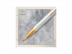 Шариковая ручка Parker IM Premium K318 Pearl GT, стержень: M, цвет чернил: blue, в подарочной упаковке.