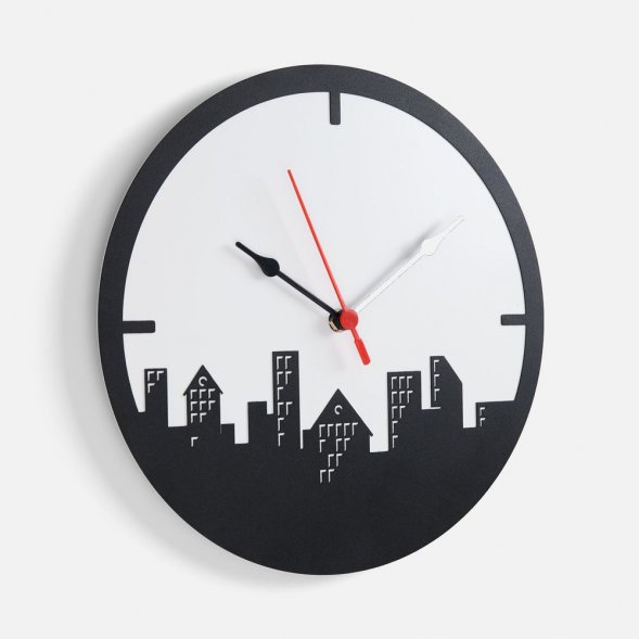Часы «Города», черные 