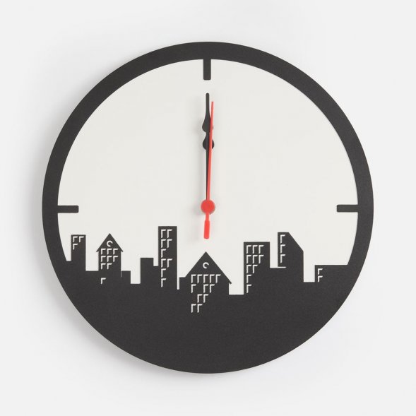 Часы «Города», черные 