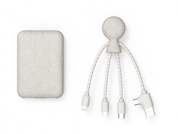 Портативное зарядное устройство BioPack c кабелем Mr. Bio, 5000 mAh, белый 