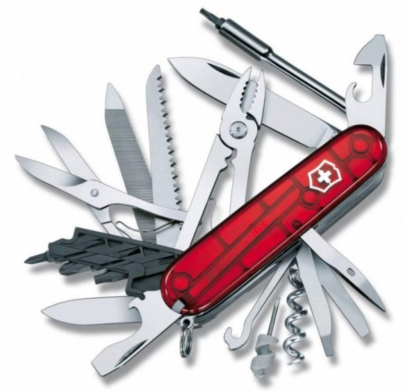 Офицерский нож CyberTool L, полупрозрачный красный 