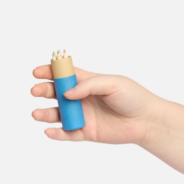 Набор цветных карандашей Kiddo с точилкой, голубой с оранжевым 