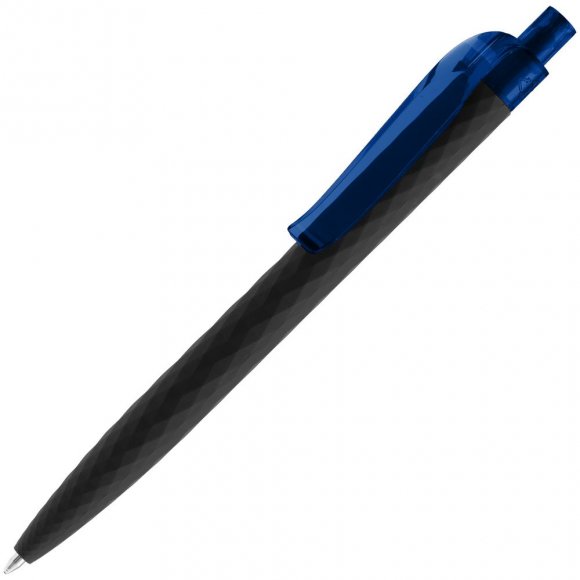 Ручка шариковая Prodir QS01 PRT-P Soft Touch, черная с синим 