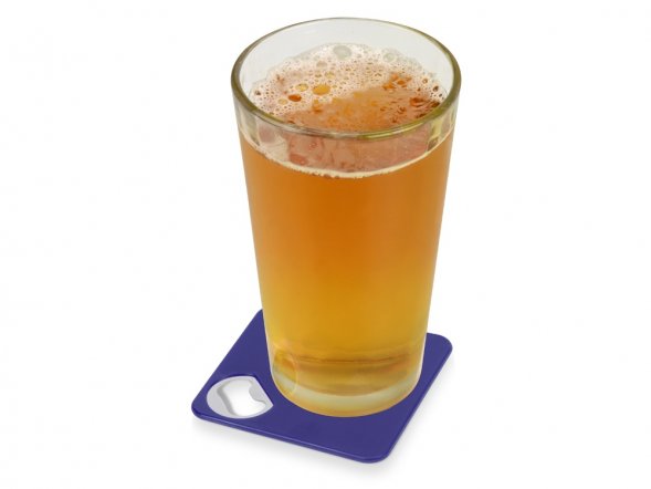 Подставка для кружки с открывалкой Liso, черный/синий 