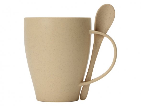 Пшеничная кружка Nina с ложкой, 300ml, бежевый 